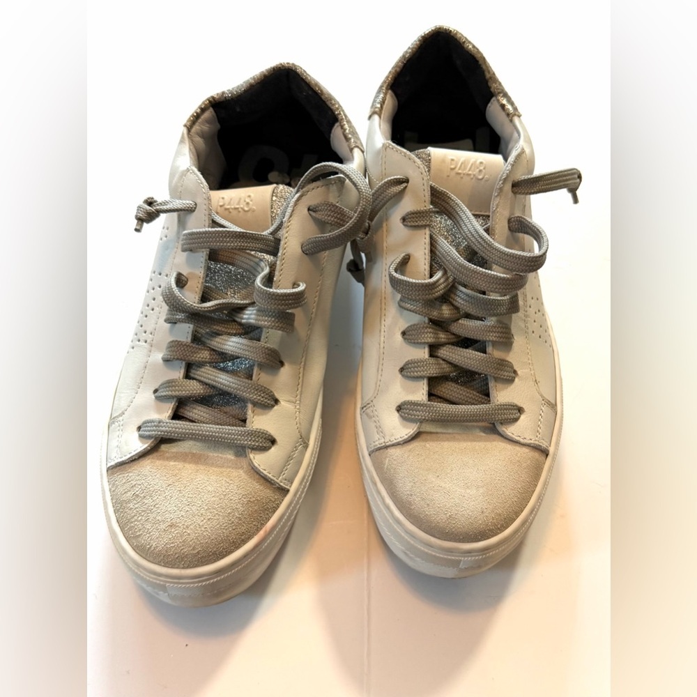 P448 Silver and Gray Women's Thea Sneakers